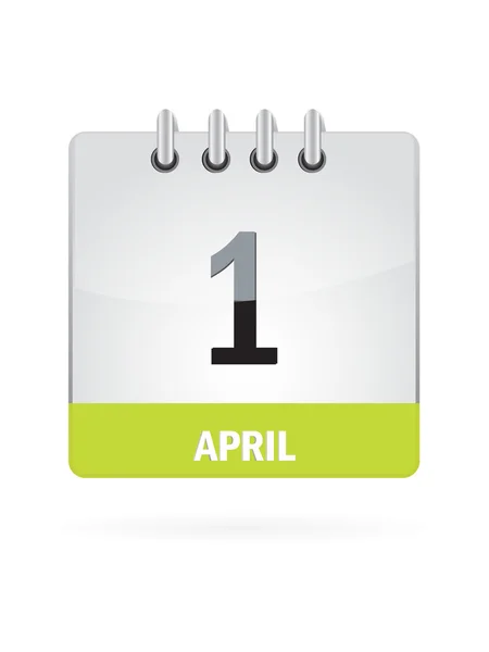 1 April Calendar Icon On White Background — Stock Vector