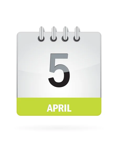 5 April Calendar Icon On White Background — Stock Vector