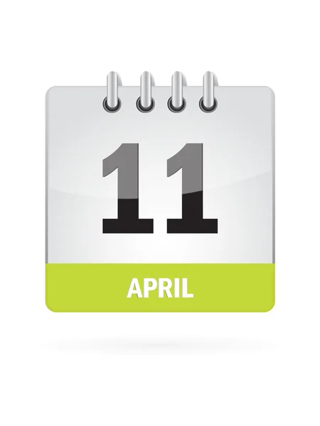 11 April Calendar Icon On White Background — Stock Vector