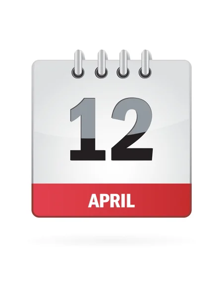 12 April Calendar Icon On White Background — Stock Vector