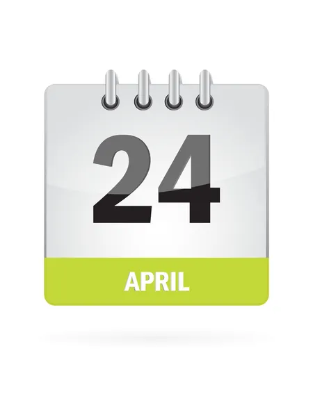 24 April Calendar Icon On White Background — Stock Vector