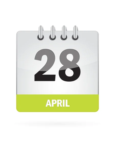 白い背景の上の 4 月 28 日カレンダー アイコン — ストックベクタ