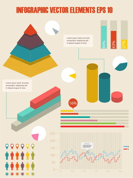 Ilustração vetorial infográfica detalhada. Mapa Mundial e Gráficos de Informação —  Vetores de Stock