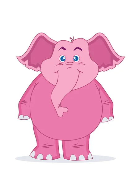 Elefante rosa bonito — Vetor de Stock