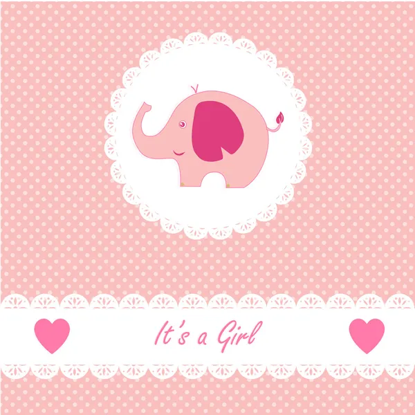 Its a girl baby with little baby elephant — Stock Vector