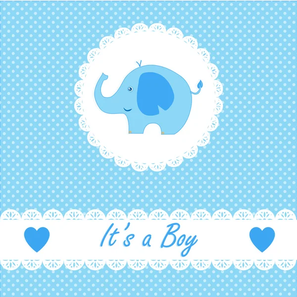 Its a boy baby with little baby elephant — Stock Vector