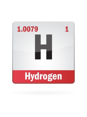 Beyaz Arkaplanda Hidrojen Sembolü İllülasyon Simgesi