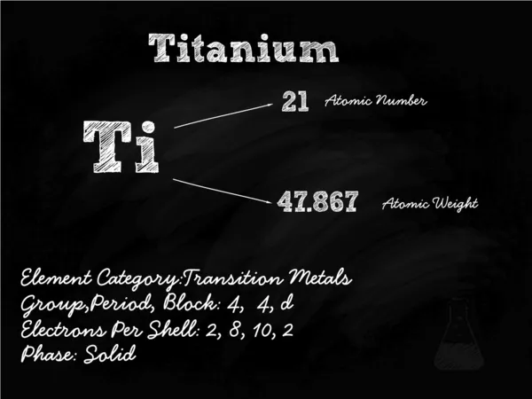 Titanium symbool illustratie op bord met krijt — Stockvector