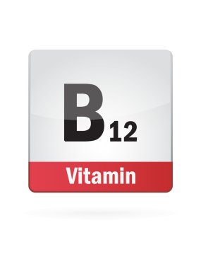 b12 vitamini sembolü şekil simgesi beyaz zemin üzerine
