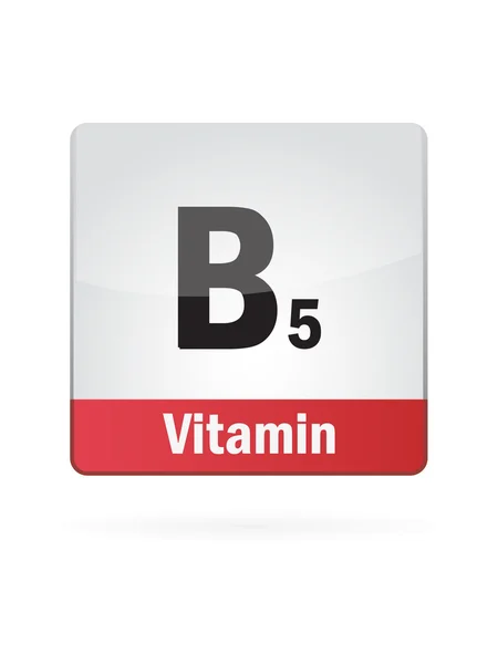 Vitamine b5 symbool illustratie pictogram op witte achtergrond — Stockvector