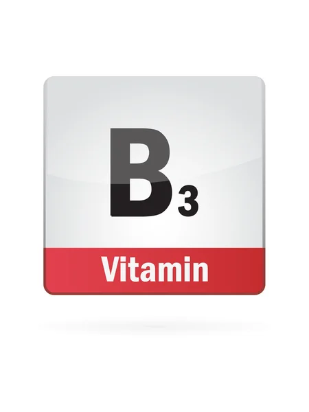 Vitamine b3 symbool illustratie pictogram op witte achtergrond — Stockvector