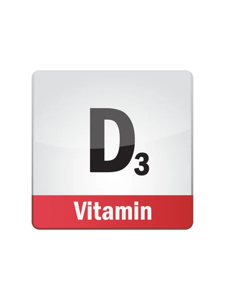 Icône d'illustration de symbole de vitamine D3 sur fond blanc — Image vectorielle