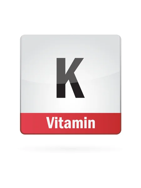 K vitamini sembolü şekil simgesi beyaz zemin üzerine — Stok Vektör