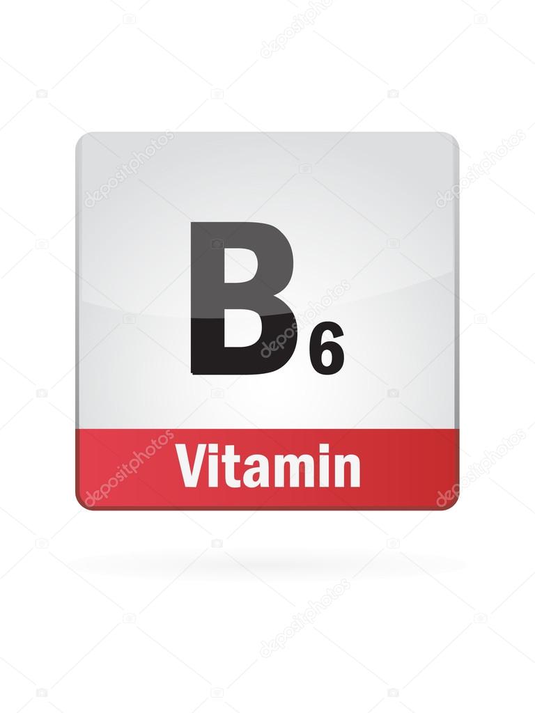 Vitamin B6 Symbol Illustration Icon On White Background