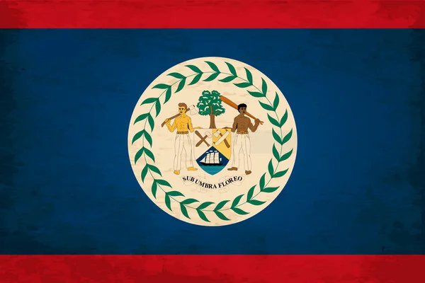 Bandeira de Grunge de Belize — Vetor de Stock