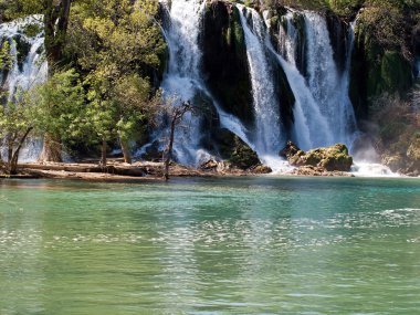View at waterfalls in Bosnia clipart