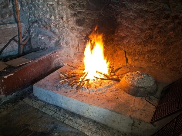 Traditional fireplace — Stock Photo, Image