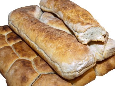 ev yapımı ekmek üzerine beyaz izole