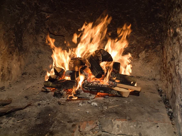 Indoor of old fireplace — Stock Photo, Image