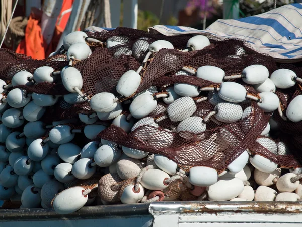 Fischernetz auf dem Fischerboot — Stockfoto