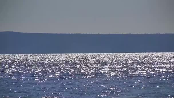 青い海の近くに飛行機が飛んで — ストック動画