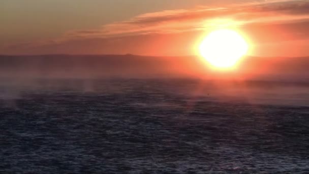 Ураганний вітер на заході сонця — стокове відео