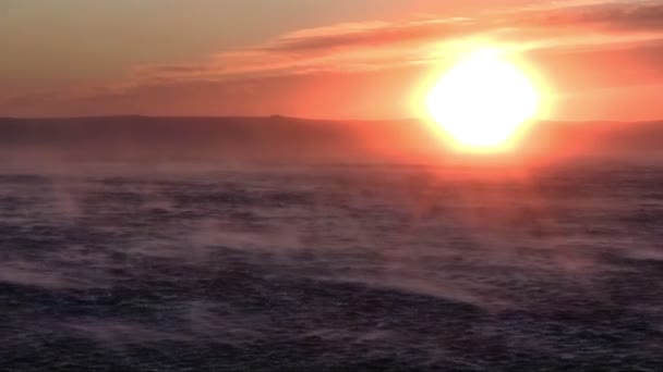 Tormenta de puesta de sol en el mar — Vídeos de Stock