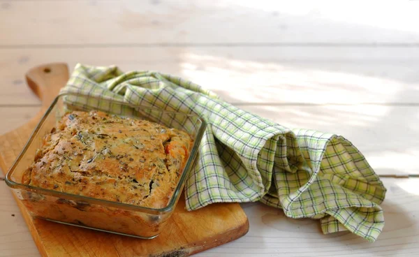 Aubergine och tomat paj — Stockfoto