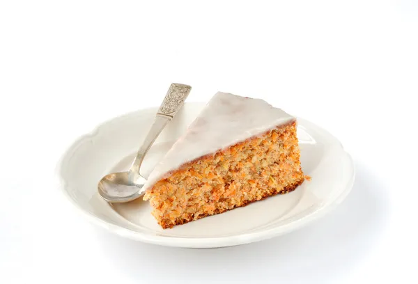 A Piece of Carrot and Almond Cake — Stock Photo, Image