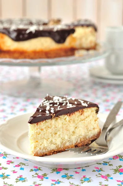 Kokos-Käsekuchen — Stockfoto