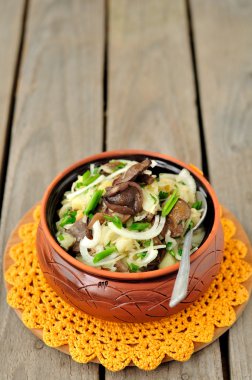 lahana, patates ve mantar salatası