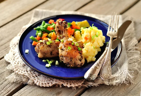 Musztarda, cytryny i rozmarynu pieczonego kurczaka — Zdjęcie stockowe