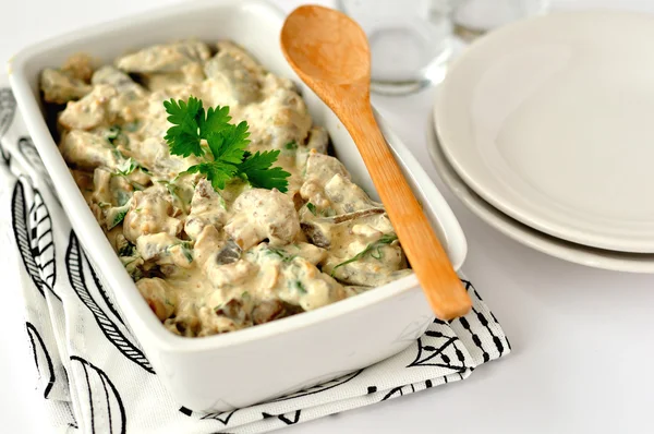 Stroganoff de fígado — Fotografia de Stock