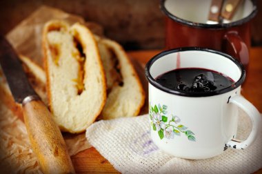 chokeberry reçel, vintage etkisi, kopyalama için metin alanı