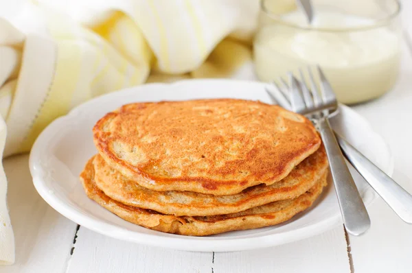 A Stack of Pumpkin Pancakes, copy space for your text — Stock Photo, Image