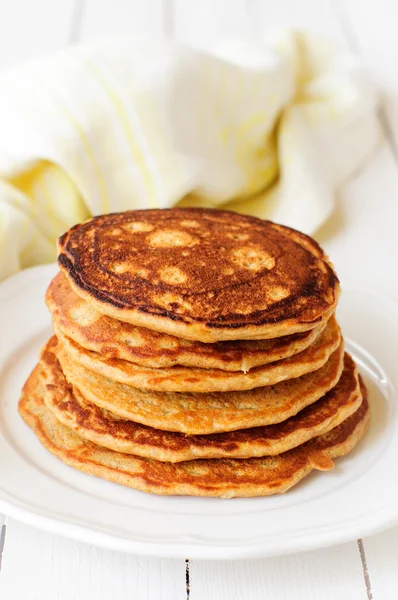 Een stapel van Pompoen pannenkoeken, kopie ruimte voor uw tekst — Stockfoto