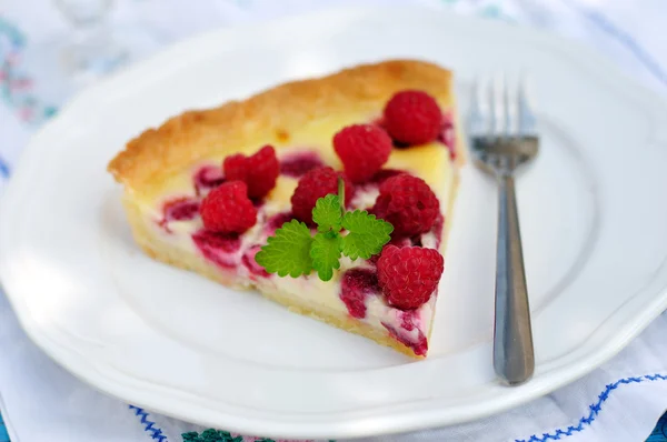 Crostata alla crema di lamponi — Foto Stock