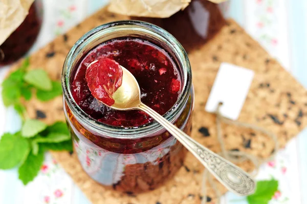 Gooseberry, Melissa and Lemon Jelly — Stock Photo, Image