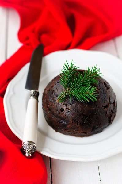Christmas Pudding, copy space for your text — Stock Photo, Image