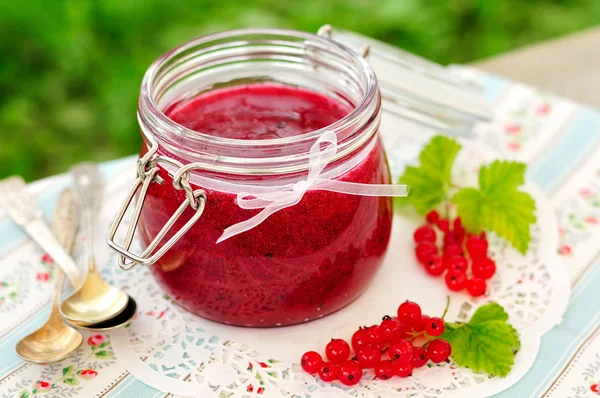 Rote Johannisbeermarmelade — Stockfoto