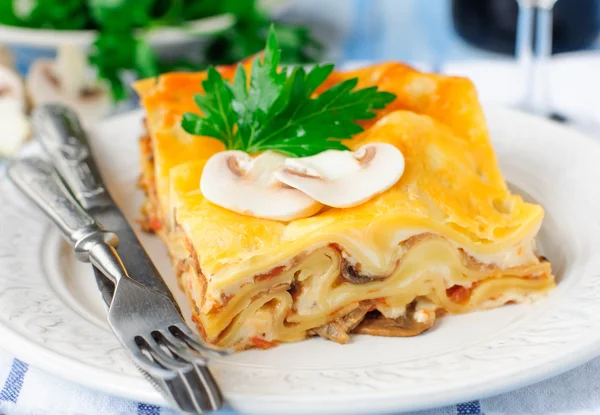 Pilz-Lasagne — Stockfoto