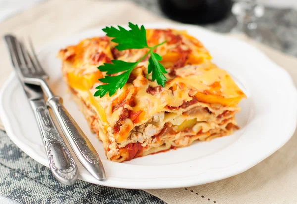 Lasagna de pui și dovleac — Fotografie, imagine de stoc