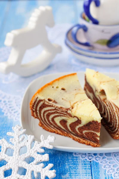 Pedaços de bolo de zebra — Fotografia de Stock