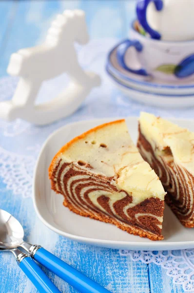 Pieces of Zebra Cake — Stock Photo, Image