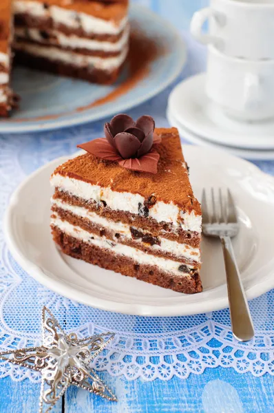 Шоколад, кварк и сливовый пирог — стоковое фото