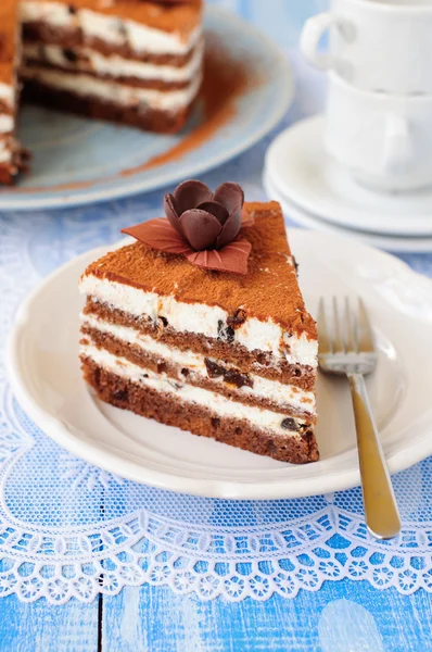 Шоколад, кварк и сливовый пирог — стоковое фото