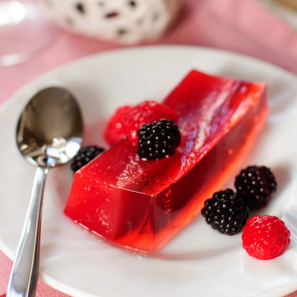 Framboise fraîche et gelée de champagne — Photo