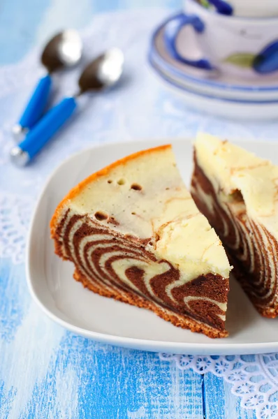 Pieces of Zebra Cake — Stock Photo, Image