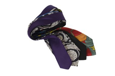 izole kırpma yolu ile beyaz üzerinde farklı renklerde Kravatlar