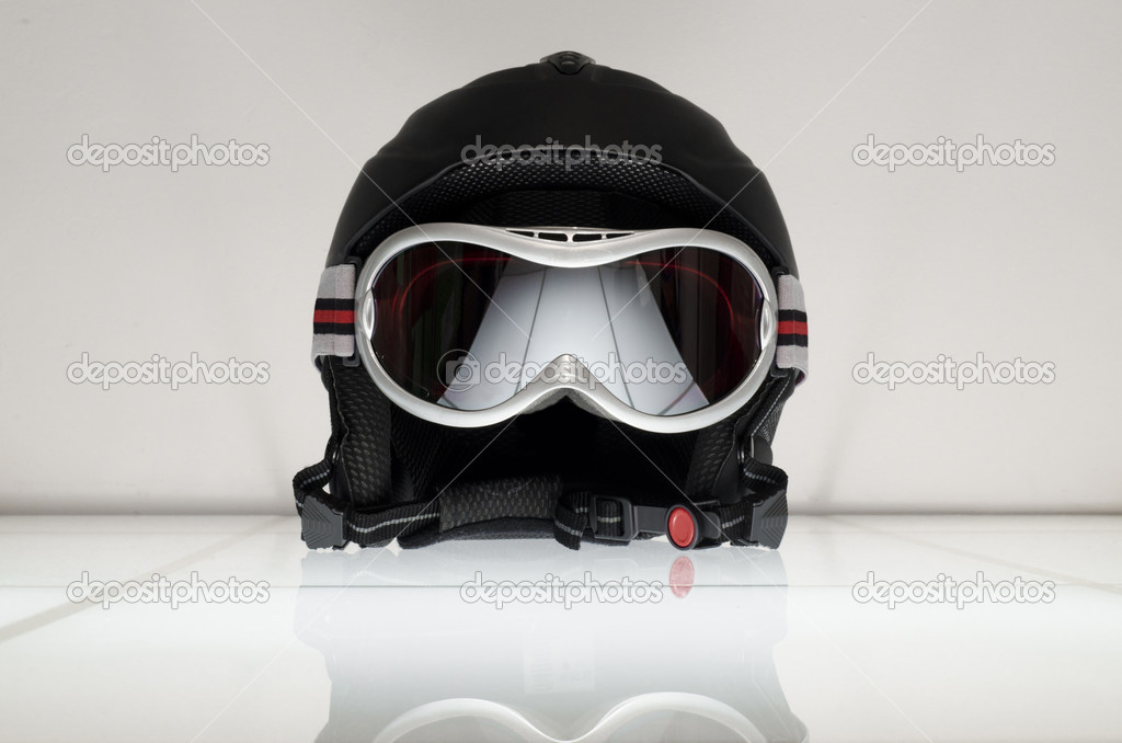 ski helmet with glasses